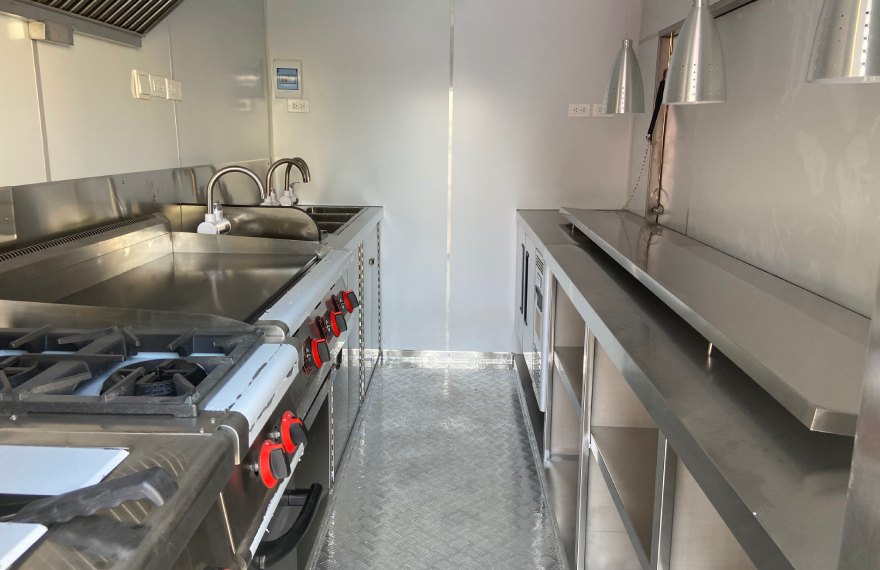 container commercial kitchen inside
